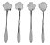 Conjunto 4 Colheres De Chá De Aço Inox Flores Prata - Imagem 1