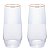 Conjunto C/ 2 Copos Altos Em Vidro Com Borda Dourada Lines - Wolff - Imagem 1