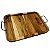 Bandeja Retangular De Madeira Teca Com Alças Para Servir 43x29cm - Le Requena - Imagem 3