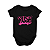 Body Bebê Algodão Rush Preto e Rosa - Imagem 1