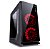 Gabinete Gamer Vinik Crater Preto 2 Fans LED Vermelho Mid Tower ATX - Imagem 1