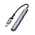Hub Adaptador USB-C e USB 3.0 com 4 Portas HU-C500GY Cinza - C3Tech - Imagem 1