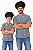 Kit Tal Pai Tal Filho - Dolman Xadrez Unikids + Dolman Lisboa Xadrez adulta - Uniblu - UNB - Imagem 4