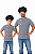 Kit Tal Pai Tal Filho - Dolman Xadrez Unikids + Dolman Lisboa Xadrez adulta - Uniblu - UNB - Imagem 8