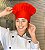 Touca Chefe ou Chapéu Chefe - Vermelha ( unisex ) uniblu - Imagem 2