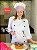 Camisa Feminina Chefe Cozinha - Dolman Stilus Branca - Botões Azul Marinho - Uniblu - Imagem 2