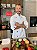 Camisa Masculina Chefe Cozinha - Dolmãn Stilus Branca - Botões Vermelhos - Uniblu - Imagem 3