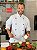 Camisa Masculina Chefe Cozinha - Dolmãn Stilus Branca - Botões Vermelhos - Uniblu - Imagem 2