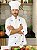 Camisa Masculina Chefe Cozinha - Dolmãn Stilus Branca - Botões Marinho - Uniblu - Imagem 1
