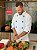 Camisa Masculina Chefe Cozinha - Dolmãn Stilus Branca - Botões Marinho - Uniblu - Personalizado - Imagem 8