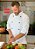 Camisa chefe Cozinha - Dolmãn Stilus Gabardine Italiano cor- Branca - Botões Pretos - Uniblu - Personalizado - Imagem 7