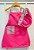 Conjunto - Avental + Gorro Infantil Unikids - Pink Listras Coloridas - Uniblu - Imagem 1