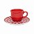 Conjunto de Cafézinho 65ml Oxford 12Pçs Floreal Vermelho - Imagem 2