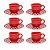 Conjunto de Cafézinho 65ml Oxford 12Pçs Floreal Vermelho - Imagem 1
