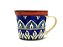 CANECA CERÂMICA 450ML MOSAICO COLORIDO AZUL/VERMELHO - Imagem 1