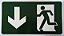 PLACA INDICATIVA DE ROTA DE FUGA SETA BAIXO - Imagem 1