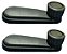 2 Manivela Regulagem Manual Vidro Porta Metal Preto Para VW Brasilia Fusca Gol Kombi Santana Variant - Imagem 2
