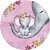 Painel de Festa Redondo em Tecido Sublimado Elefantinho Cute Rosa c/elástico - Imagem 1