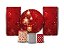 Super Kit Painel De Festa e Capas de Cilindro em Tecido Sublimado Natal Vermelho - Imagem 1