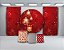 Super Kit Painel De Festa e Capas de Cilindro em Tecido Sublimado Natal Vermelho - Imagem 2