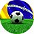 Painel de Festa Redondo em Tecido Sublimado Futebol Bola Brasil c/elástico - Imagem 1