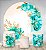 Kit Painel Redondo De Festa e Capas de Cilindro em tecido sublimado Floral Tiffany - Imagem 2