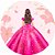 Painel de Festa Redondo em Tecido Sublimado Meus 15 anos Glitter Pink 1,50m - Imagem 1