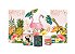 Super Kit Painel e Capas de Cilindro em tecido sublimado Flamingos Glitter Tropical 1,50m - Imagem 1
