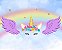 Painel de Festa em Tecido Sublimado Unicórnio Rainbow - Imagem 1