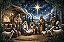 Painel de Festa em Tecido Sublimado Presépio e estrela de Natal - Imagem 1