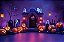 Painel de Festa em Tecido Sublimado Halloween Cemitério Fofo - Imagem 2