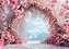 Painel de Festa em Tecido Sublimado Arco Floral de Rosas - Imagem 2