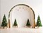 Painel de Festa em Tecido Sublimado Natal com Arco Romano Off White - Imagem 2