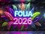 Painel de Festa em Tecido Sublimado Carnaval Folia 2026 Neon - Imagem 2