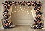 Painel de Festa em Tecido Sublimado Floral com Cortinas e Lâmpadas - Imagem 2