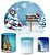 Kit Painel Redondo De Festa e Capas de Cilindro em tecido sublimado Neve no Natal - Imagem 1