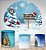 Kit Painel Redondo De Festa e Capas de Cilindro em tecido sublimado Neve no Natal - Imagem 2
