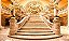 Painel de Festa em Tecido Sublimado 3d Escadaria Dourada - Imagem 1