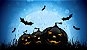 Painel de Festa em Tecido Sublimado 3d Morcegos do Halloween - Imagem 1