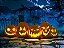 Painel de Festa em Tecido Sublimado 3d Abóboras do Halloween - Imagem 1