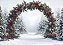Painel de Festa em Tecido Sublimado de Natal Arco na Neve - Imagem 2