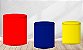 Kit Capas de Cilindro de festa em tecido sublimado Vermelho Azul e Amarelo - Imagem 2
