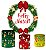 Kit Painel Redondo De Festa e Capas de Cilindro em tecido sublimado Feliz Natal - Imagem 1