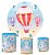 Kit Painel Redondo De Festa e Capas de Cilindro em tecido sublimado Balões Aquarelados - Imagem 1
