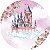 Painel de Festa Redondo em Tecido Sublimado Castelo das Princesas - Imagem 1