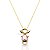 Colar Menina Com Zircônia Rosa Bebê Banhado em Ouro 18K - Imagem 1