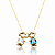 Colar Menina e Menino Com Zircônias Cristal e Azul Banhado em Ouro 18K - Imagem 1