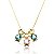 Colar Dois Meninos com Zircônia Azul e Uma Menina com Zircônia Rosa Banho em Ouro 18K - Imagem 1