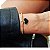 Pulseira Esferas Negras e Douradas com Pingente de Coração Banho em Ouro 18K - Imagem 1