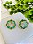 Brinco Circulo Com Pedras Verdes - Imagem 2